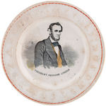 “PRESIDENT ABRAHAM LINCOLN” ABC GLAZED CHINA PLATE HAKE #3021.