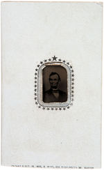 LINCOLN TINTYPE IN SEALED CARTE DE VISTE WITH 1863 PATENT OF S. WING, BOSTON.