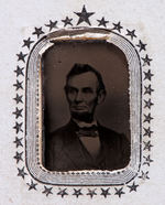 LINCOLN TINTYPE IN SEALED CARTE DE VISTE WITH 1863 PATENT OF S. WING, BOSTON.