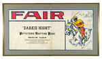 1875 “DARKIE NIGHT POTTSTOWN FAIR” SILK-SCREENED MUSLIN FRAMED BANNER.