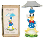 "DONALD DUCK" BOXED FIGURAL CERAMIC LAMP.