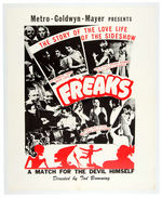 “FREAKS” LINEN-MOUNTED MOVIE POSTER.