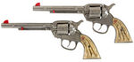 ROY ROGERS "LONG TOM SIX SHOOTER" CAP GUN PAIR & HOLSTER.