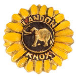 "LANDON/KNOX" EMBOSSED BRASS SUNFLOWER PIN UNLISTED IN HAKE.