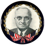 TRUMAN GRAPHIC AND LARGE 3.5" PORTRAIT BUTTON.