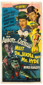 “ABBOTT AND COSTELLO MEET DR. JEKYL AND MR. HYDE CO-STARRING BORIS KARLOFF” THREE SHEET POSTER.