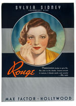 “SYLVIA SIDNEY PARAMOUNT STAR” LARGE “MAX FACTOR ROUGE” STORE DISPLAY STANDEE.