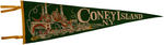 "CONEY ISLAND N.Y." PENNANT WITH LUNA PARK IMAGE.