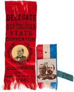 "DELEGATE REPUBLICAN STATE CONVENTION” RIBBON W/McKINLEY CELLO PRE-CONVENTION & REAL PHOTO JUGATE.