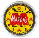 1950s “MASON’S ROOT BEER” LIGHTED  CLOCK.
