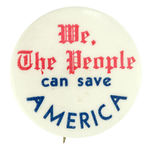 WILLKIE 1940 RARE AND UNLISTED SLOGAN BUTTON.