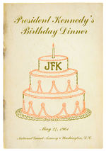 JFK & LBJ SIGNED PROGRAM FOR "PRESIDENT KENNEDY'S BIRTHDAY DINNER."