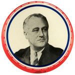 FDR 3.5" BUTTON FEATURING SELDOM SEEN PHOTO.