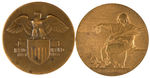 FDR PAIR OF 3" MEDALS FOR HIS 1933 INAUGURAL AND 1945 DEATH.