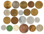 FDR 21 TOKENS FROM 1932 THROUGH 1937 EX-MARK FURR COLLECTION.