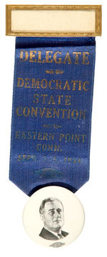 RARE UNLISTED 1934 CONNECTICUT DELEGATE BADGE WITH BUTTON.