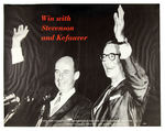 "WIN WITH STEVENSON AND KEFAUVER" 1956 NEW YORK JUGATE POSTER.