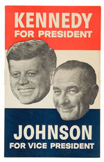 KENNEDY AND JOHNSON JUGATE 1960 SMALL CARDBOARD POSTER.