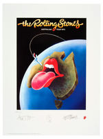 “THE ROLLING STONES” PLATE SIGNED TOUR LITHOGRAPH TRIO.