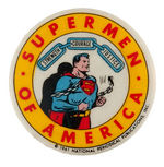 "SUPERMEN OF AMERICA" FINAL ISSUE OF CLASSIC CLUB BUTTON.