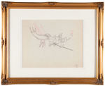 CARL BARKS DONALD DUCK IN ALPINE CLIMBERS FRAMED PRODUCTION DRAWING.