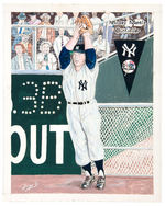 MICKEY MANTLE ORIGINAL ART BY CUBAN ARTIST JORGE S.