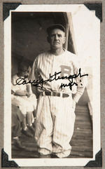 BOSTON BEES SIGNED PHOTO DISPLAY WITH CASEY STENGEL & GEORGE "HIGH POCKETS" KELLY.