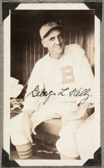 BOSTON BEES SIGNED PHOTO DISPLAY WITH CASEY STENGEL & GEORGE "HIGH POCKETS" KELLY.