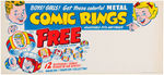 "COMIC RINGS" STORE SIGN.