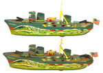 “BATTLE SHIP” BOXED FRICTION TOY PAIR.