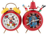 "MICKEY MOUSE" ALARM CLOCKS AND COOKIE JAR.