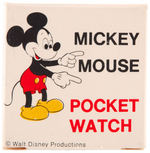 "BRADLEY MICKEY MOUSE" BOXED POCKET WATCH AND BOUTIQUE ALARM CLOCK.