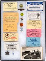 RADIO 1930s GROUP OF MEMBERSHIP CARDS, POSTCARDS, BUTTONS & BADGES MANY CALIFORNIA RELATED.