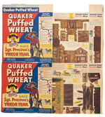 “SGT. PRESTON’S YUKON TRAIL” QUAKER PUFFED WHEAT/RICE CEREAL BOX  BACK SET.