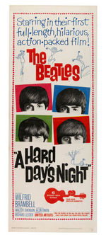 THE BEATLES "A HARD DAY'S NIGHT" INSERT POSTER.