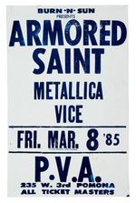 EARLY METALLICA CONCERT POSTER.