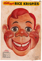 HOWDY DOODY RICE KRISPIES CEREAL BOX WITH HOWDY DOODY MASK.