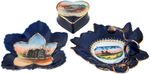 “MAINE” COBALT BLUE TEN PIECE SOUVENIR CHINA COLLECTION.