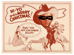 “HI-YO AND A MERRY CHRISTMAS!” DIE-CUT GEORGE TRENDLE PERSONAL CHRISTMAS CARD.