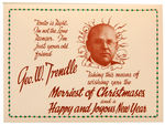 “HI-YO AND A MERRY CHRISTMAS!” DIE-CUT GEORGE TRENDLE PERSONAL CHRISTMAS CARD.