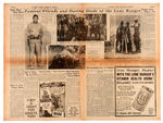 TABLOID SIZE VARIETY “LONE RANGER NEWS” #2 FROM 1937 AND #1 FROM 1938 PREMIUM NEWSPAPER PAIR.