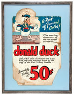 "DONALD DUCK" VERY RARE STORE SIGN FOR THE FIRST DONALD DUCK HARDCOVER BOOK.