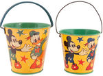 MICKEY MOUSE & DONALD DUCK "HAPPYNAK" ENGLISH SAND PAIL PAIR.