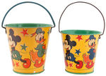 MICKEY MOUSE & DONALD DUCK "HAPPYNAK" ENGLISH SAND PAIL PAIR.