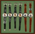 "NEW HAVEN ANIMATED CHARACTER WATCHES" DISPLAY W/WATCHES: GENE AUTRY, DICK TRACY, ANNIE OAKLEY.