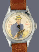 "NEW HAVEN ANIMATED CHARACTER WATCHES" DISPLAY W/WATCHES: GENE AUTRY, DICK TRACY, ANNIE OAKLEY.