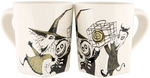 "THE NIGHTMARE BEFORE CHRISTMAS" SET OF CERAMIC DINNERWARE, TEAPOT AND SALT AND PEPPER.