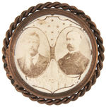 PAIR OF MATCHING AND RARE ROOSEVELT AND PARKER 1904 JUGATE REAL PHOTO BUTTONS.