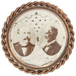 PAIR OF MATCHING AND RARE ROOSEVELT AND PARKER 1904 JUGATE REAL PHOTO BUTTONS.