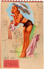 TED WITHERS PIN-UP CALENDAR PAIR.